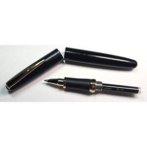 Tombow Zoom Classic 919 Rollerball Pen Black Leather Look In Box Writes